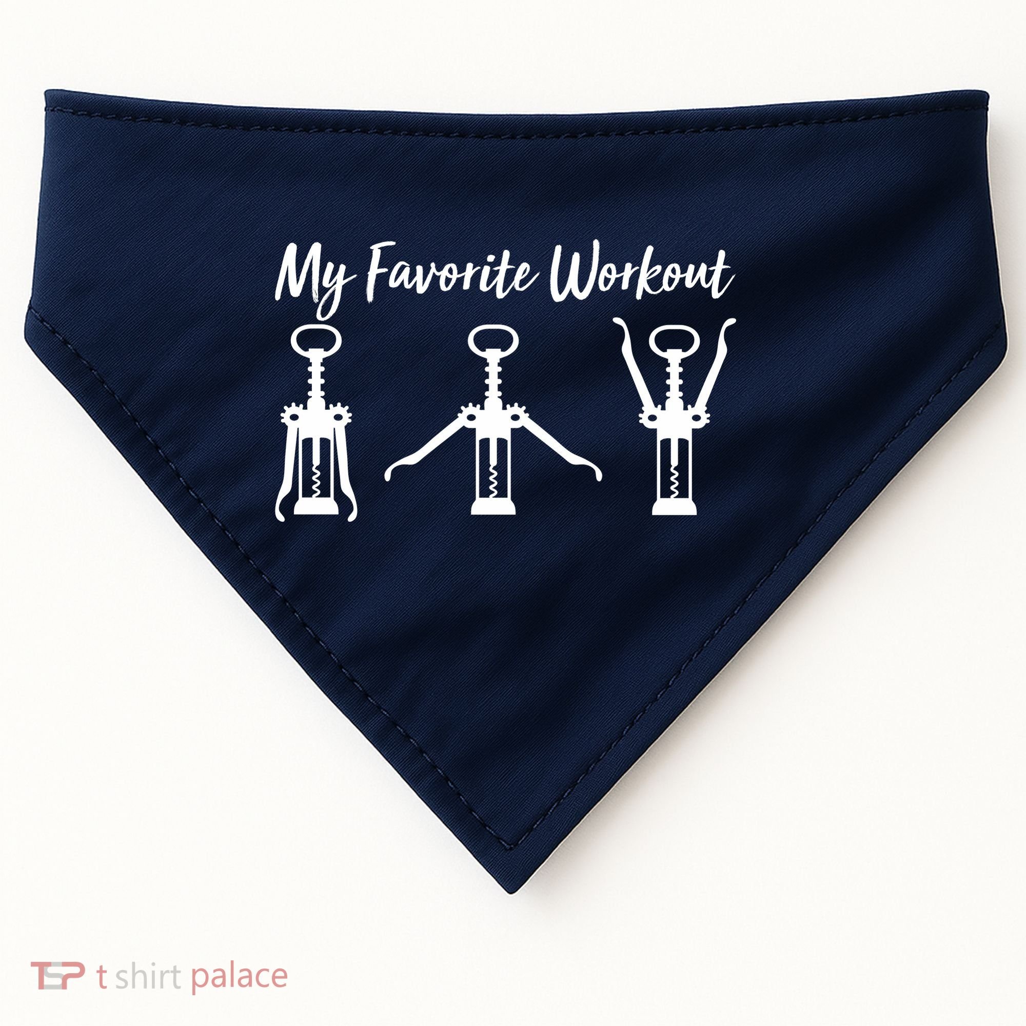 My Favorite Workout Wine Lover USA-Made Doggie Bandana