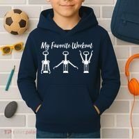 My Favorite Workout Wine Lover Kids Hoodie thumb 2