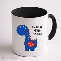 My First 4th of July Cute Dinosaur Coffee Mug thumb 1