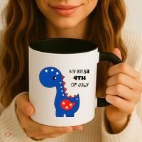 My First 4th of July Cute Dinosaur Coffee Mug thumb 3
