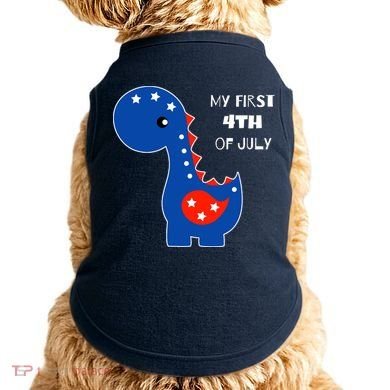 My First 4th of July Cute Dinosaur Doggie Tank