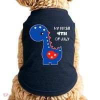 My First 4th of July Cute Dinosaur Doggie Tank thumb 0