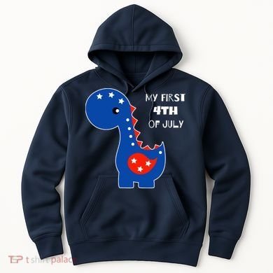 My First 4th of July Cute Dinosaur Hoodie