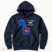 My First 4th of July Cute Dinosaur Hoodie thumb 0