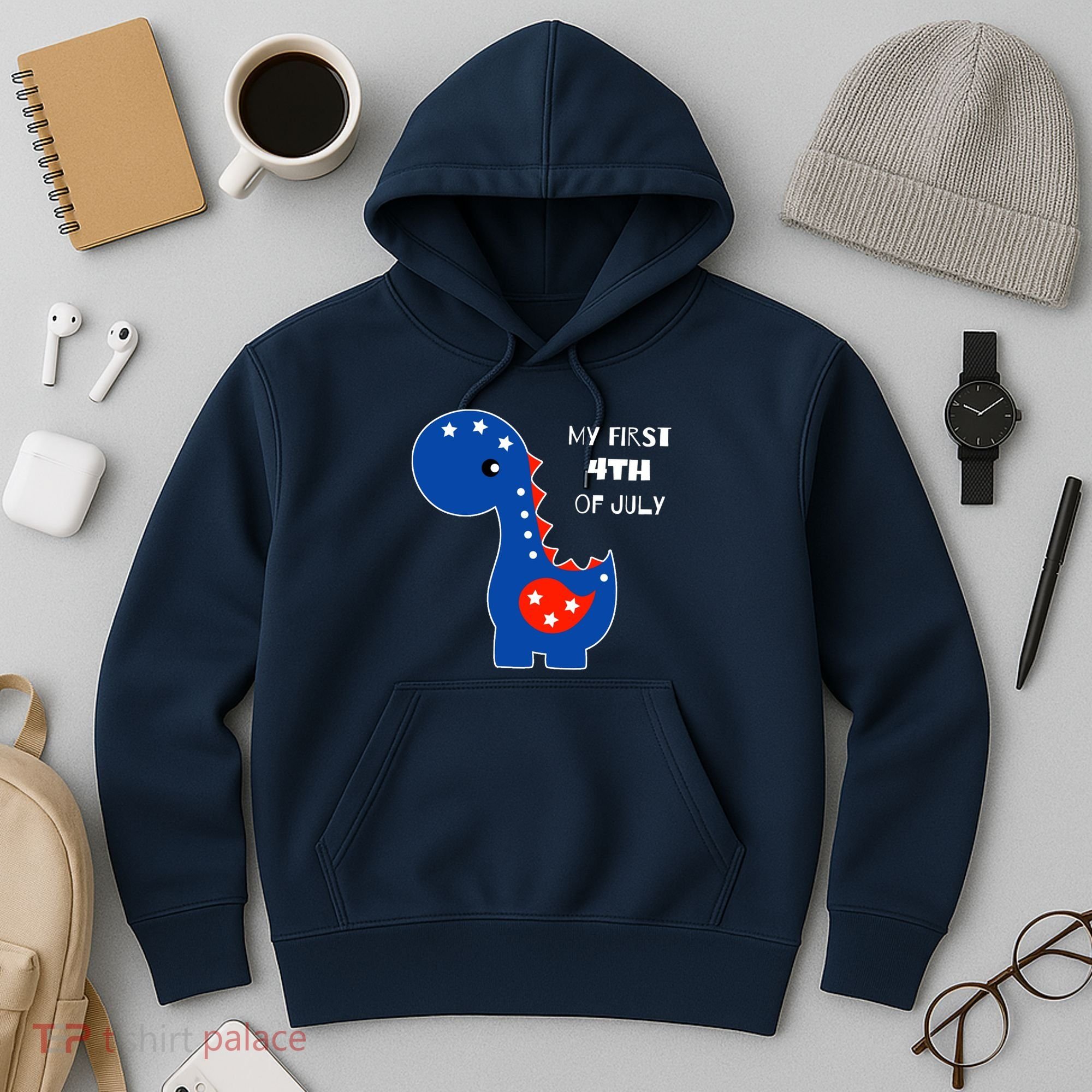 My First 4th of July Cute Dinosaur Hoodie