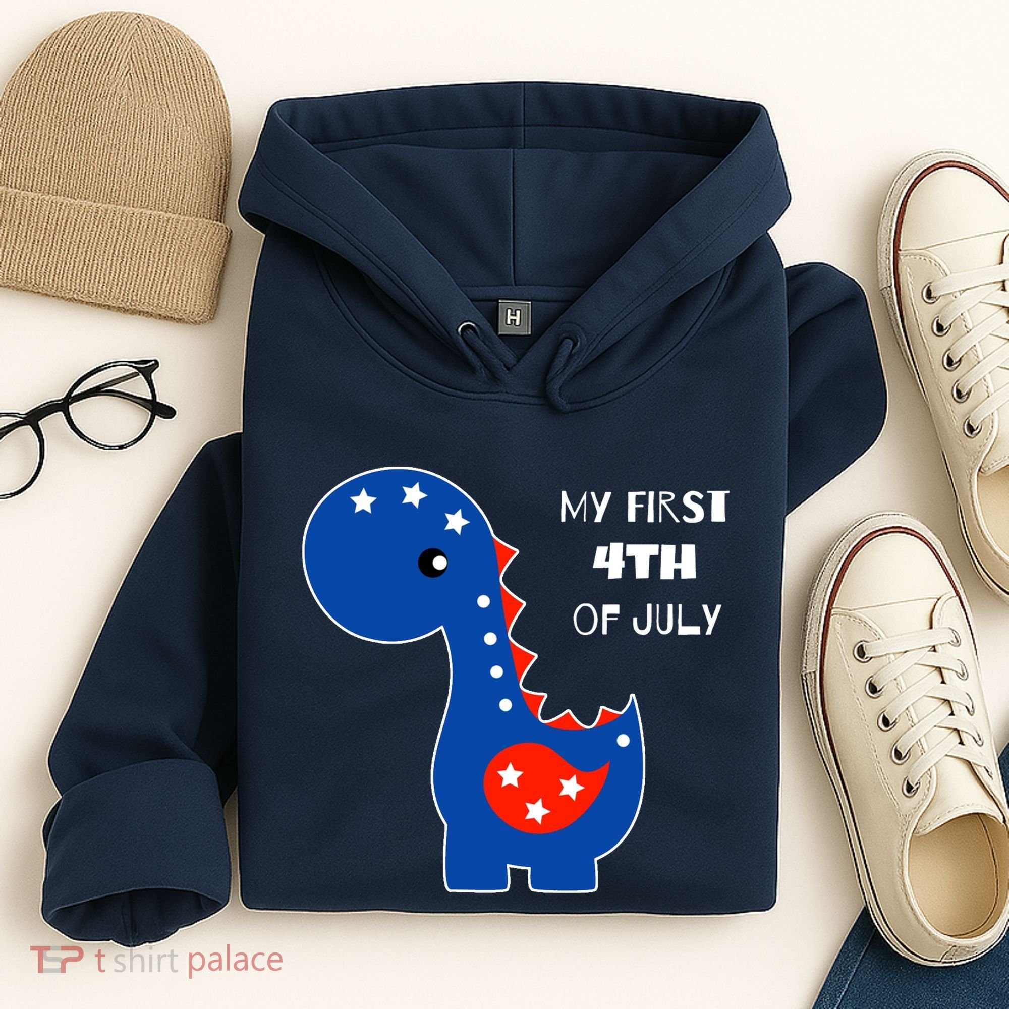 My First 4th of July Cute Dinosaur Hoodie