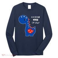 My First 4th of July Cute Dinosaur Long Sleeve Shirt thumb 0