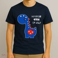 My First 4th of July Cute Dinosaur T-Shirt thumb 3