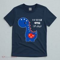 My First 4th of July Cute Dinosaur T-Shirt thumb 5