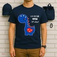 My First 4th of July Cute Dinosaur T-Shirt thumb 6