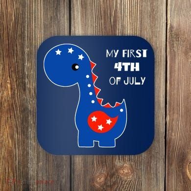 My First 4th of July Cute Dinosaur Coaster