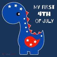 My First 4th of July Cute Dinosaur Women's Hoodie thumb 2