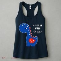 My First 4th of July Cute Dinosaur Women's Tank Top thumb 3