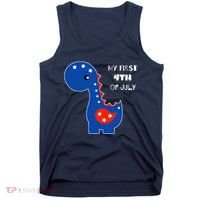 My First 4th of July Cute Dinosaur Tank Top thumb 0