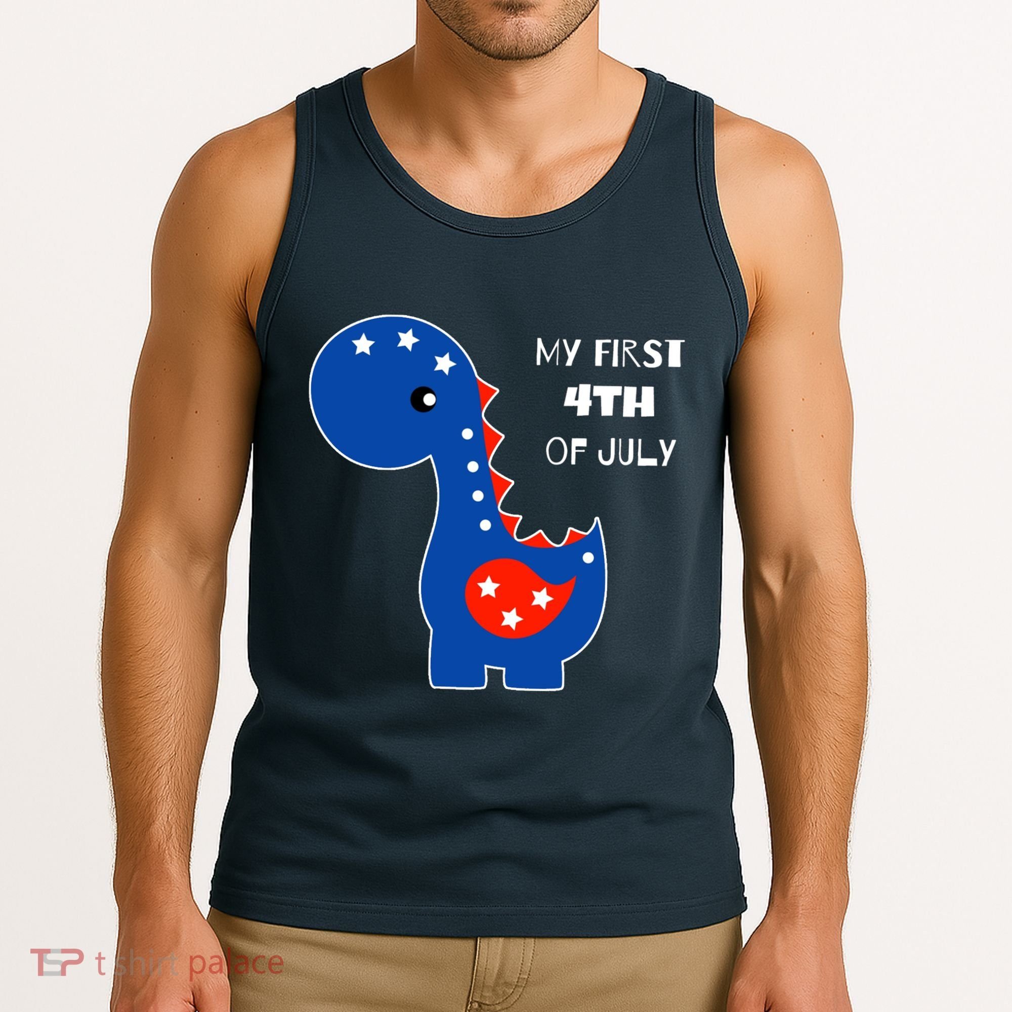 My First 4th of July Cute Dinosaur Tank Top