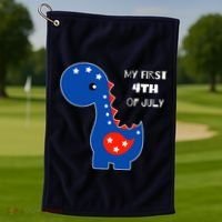 My First 4th of July Cute Dinosaur Golf Towel thumb 1