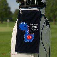 My First 4th of July Cute Dinosaur Golf Towel thumb 2