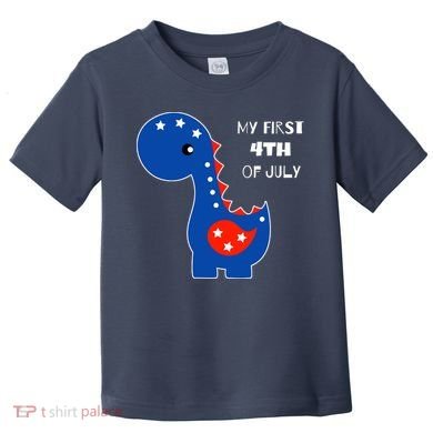 My First 4th of July Cute Dinosaur Toddler T-Shirt