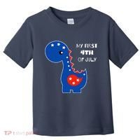 My First 4th of July Cute Dinosaur Toddler T-Shirt thumb 0