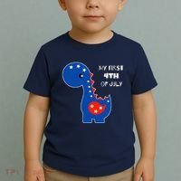 My First 4th of July Cute Dinosaur Toddler T-Shirt thumb 2