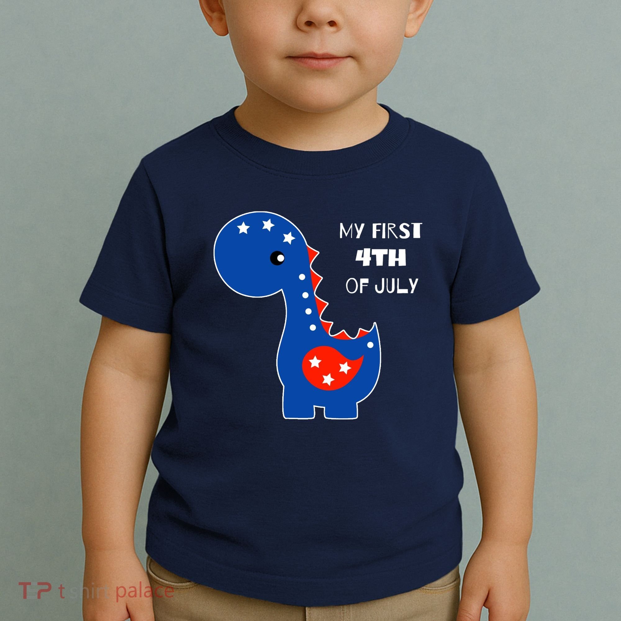 My First 4th of July Cute Dinosaur Toddler T-Shirt