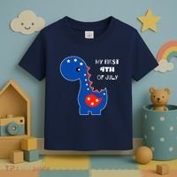 My First 4th of July Cute Dinosaur Toddler T-Shirt thumb 3