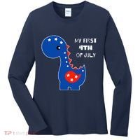 My First 4th of July Cute Dinosaur Women's Long Sleeve Shirt thumb 0