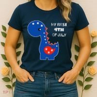 My First 4th of July Cute Dinosaur Women's T-Shirt thumb 2