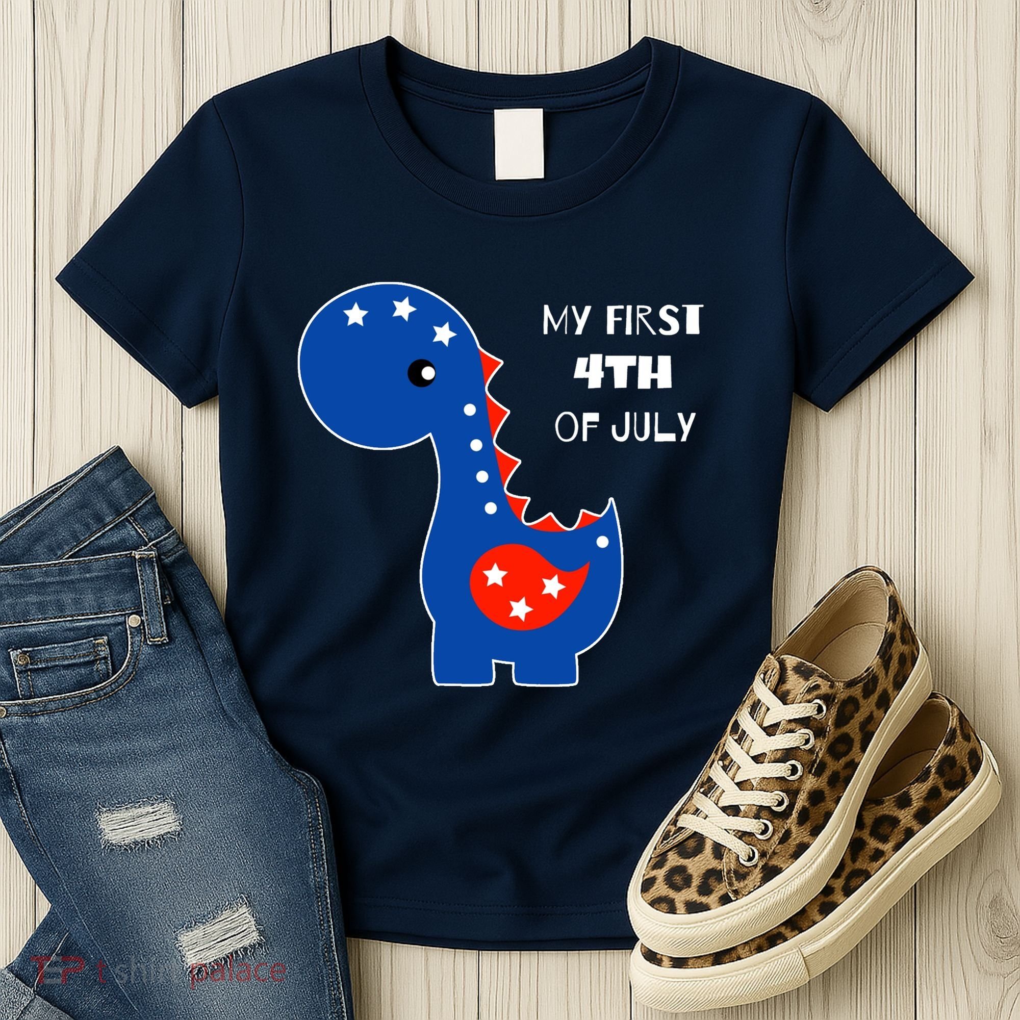 My First 4th of July Cute Dinosaur Women's T-Shirt