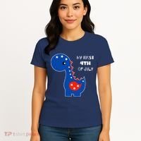 My First 4th of July Cute Dinosaur Women's T-Shirt thumb 4