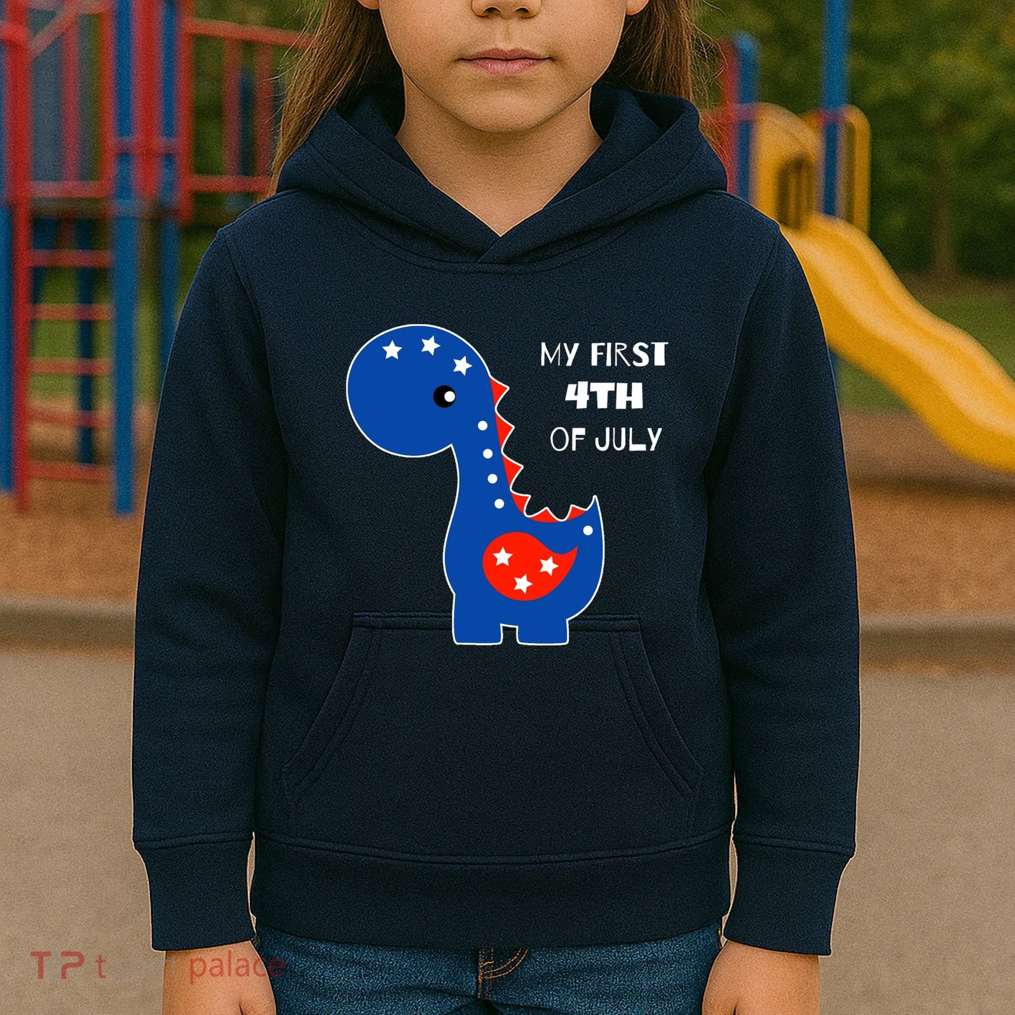My First 4th of July Cute Dinosaur Kids Hoodie