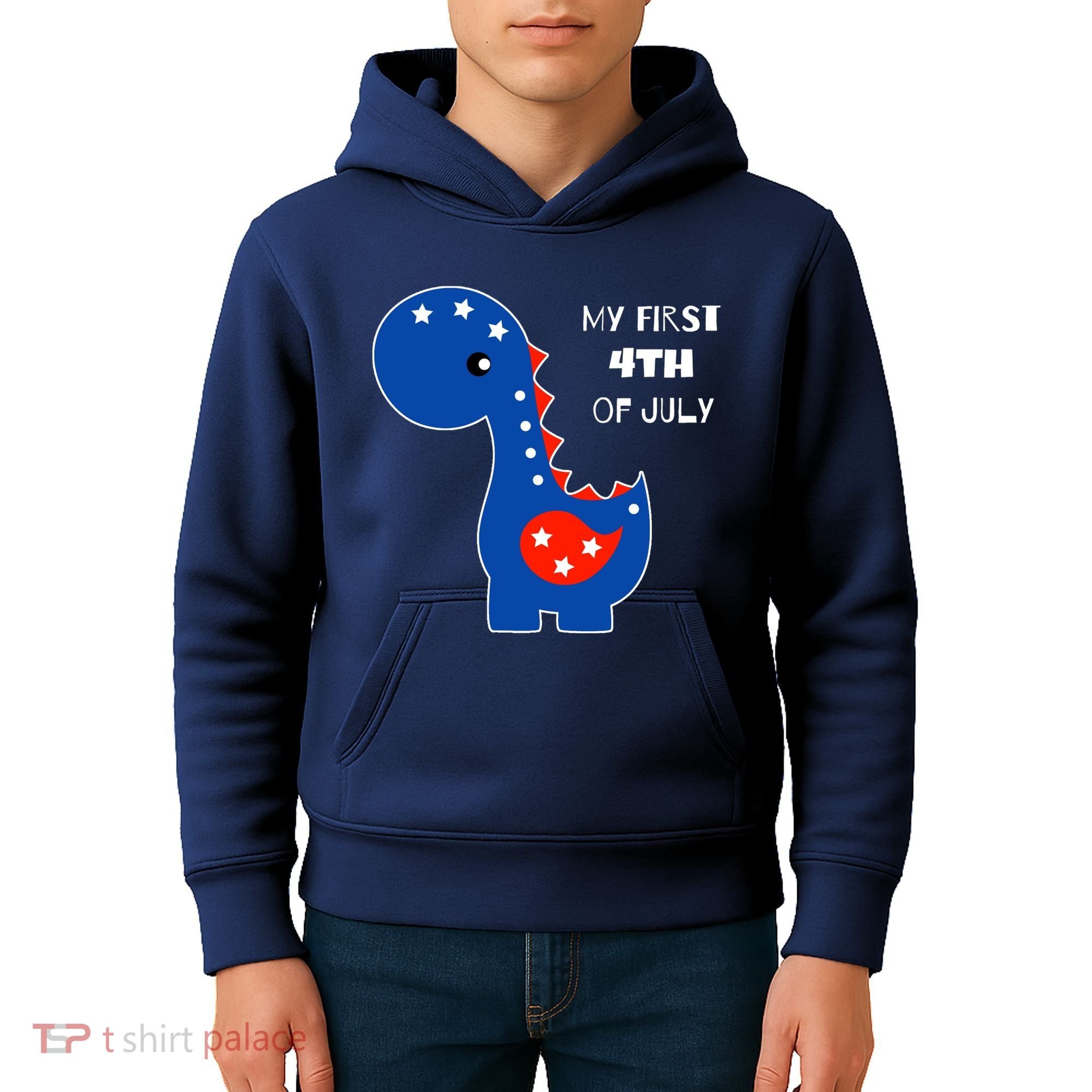My First 4th of July Cute Dinosaur Kids Hoodie