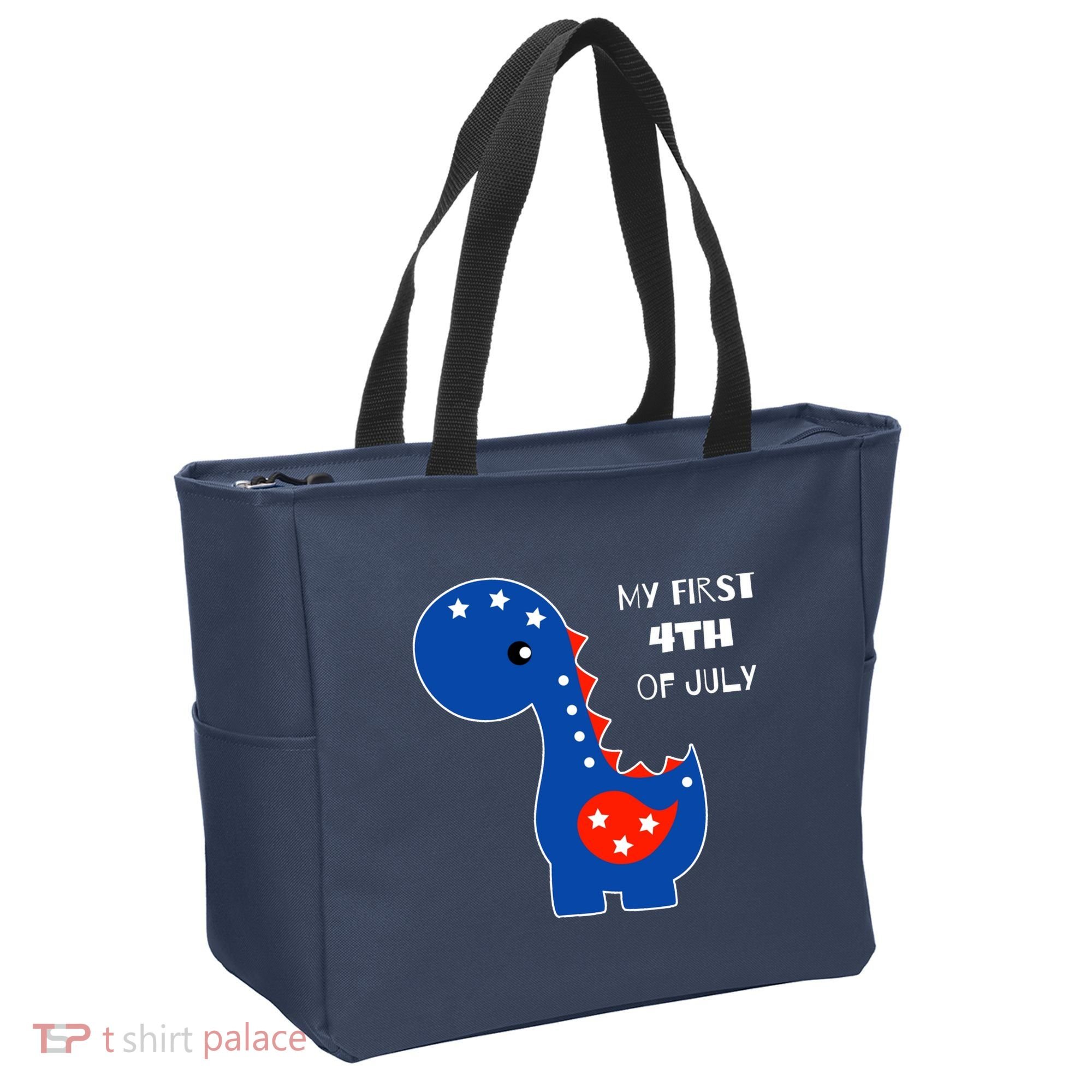 My First 4th of July Cute Dinosaur Tote Bag