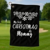 My First Christmas As Mommy Golf Towel thumb 1