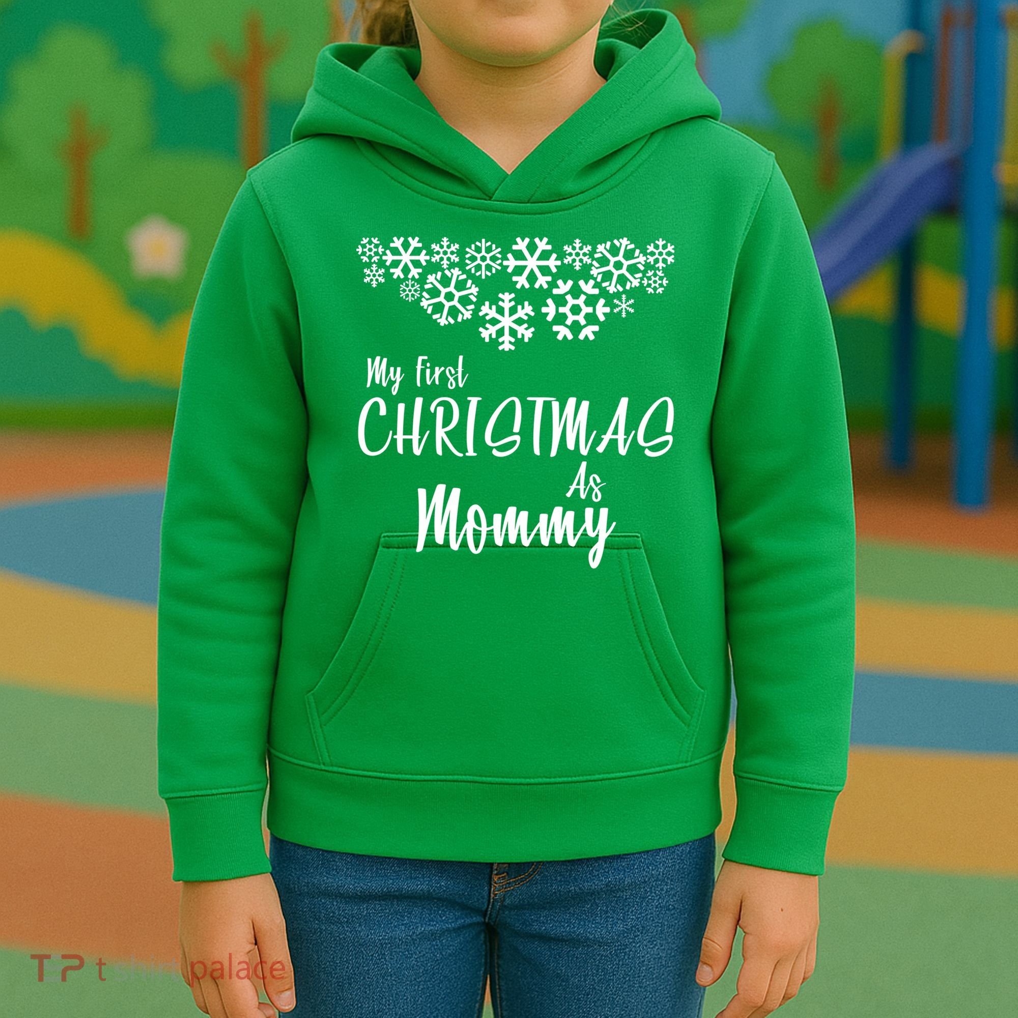 My First Christmas As Mommy Kids Hoodie