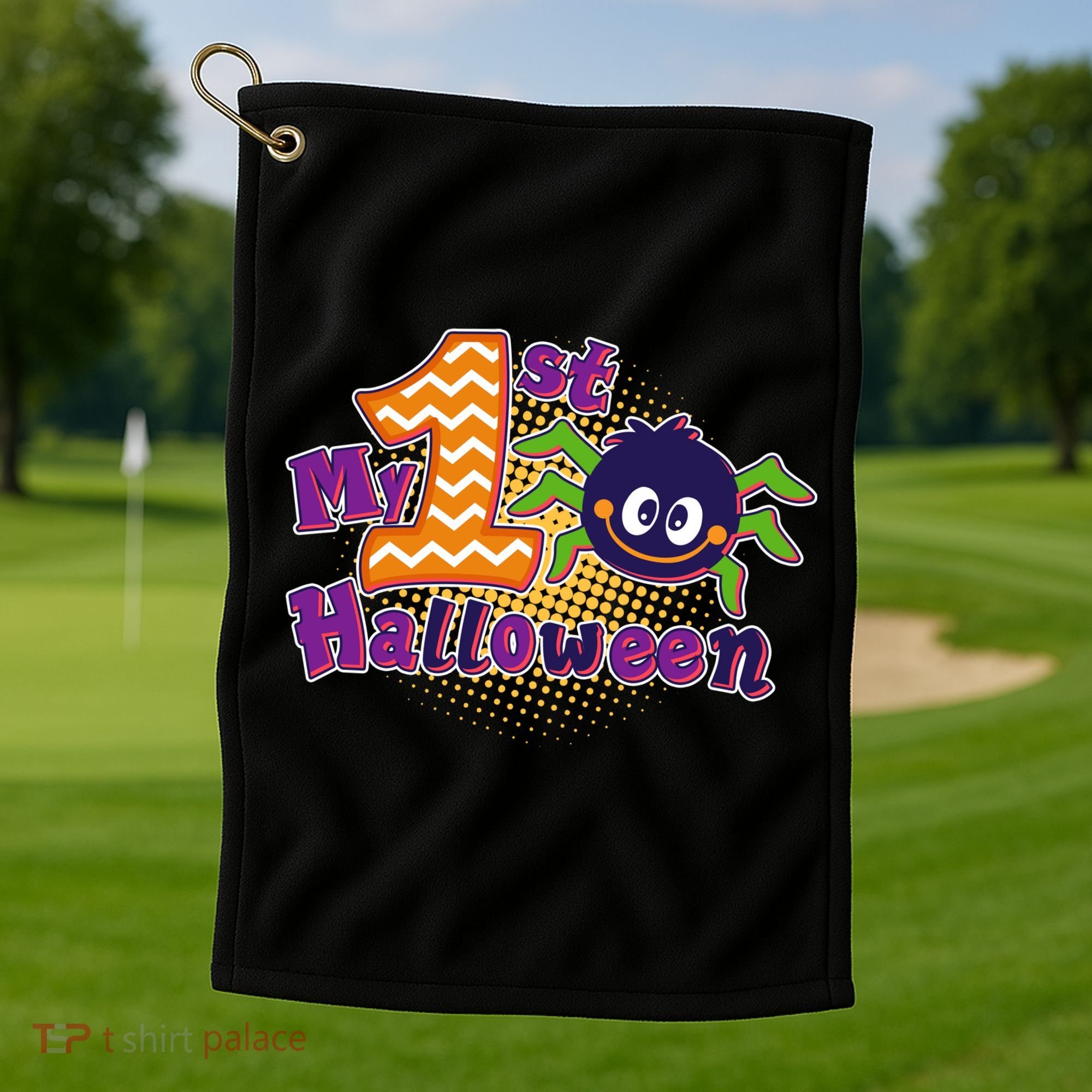 My First Halloween Cute Spider Golf Towel