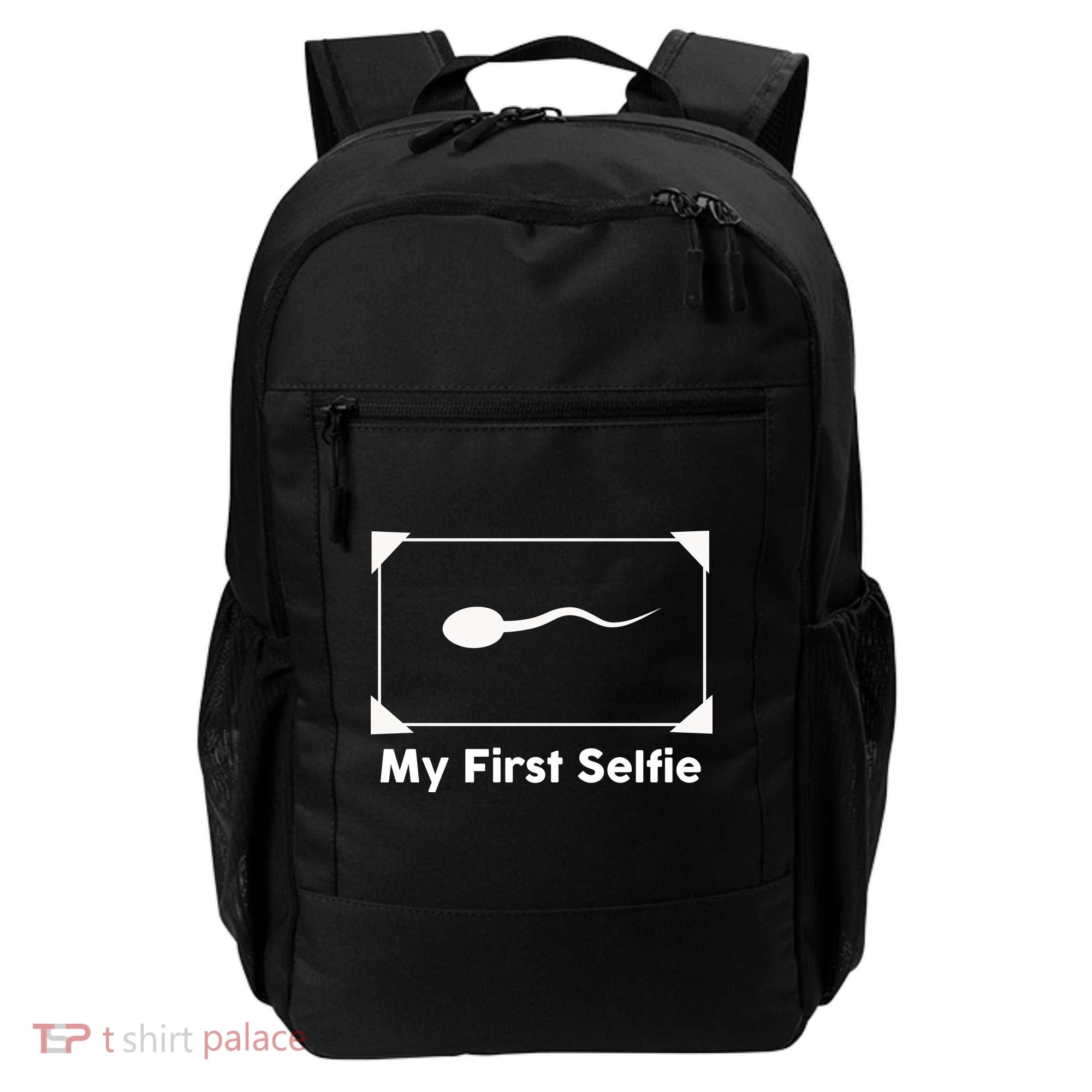 My First Selfie Funny Parody Backpack