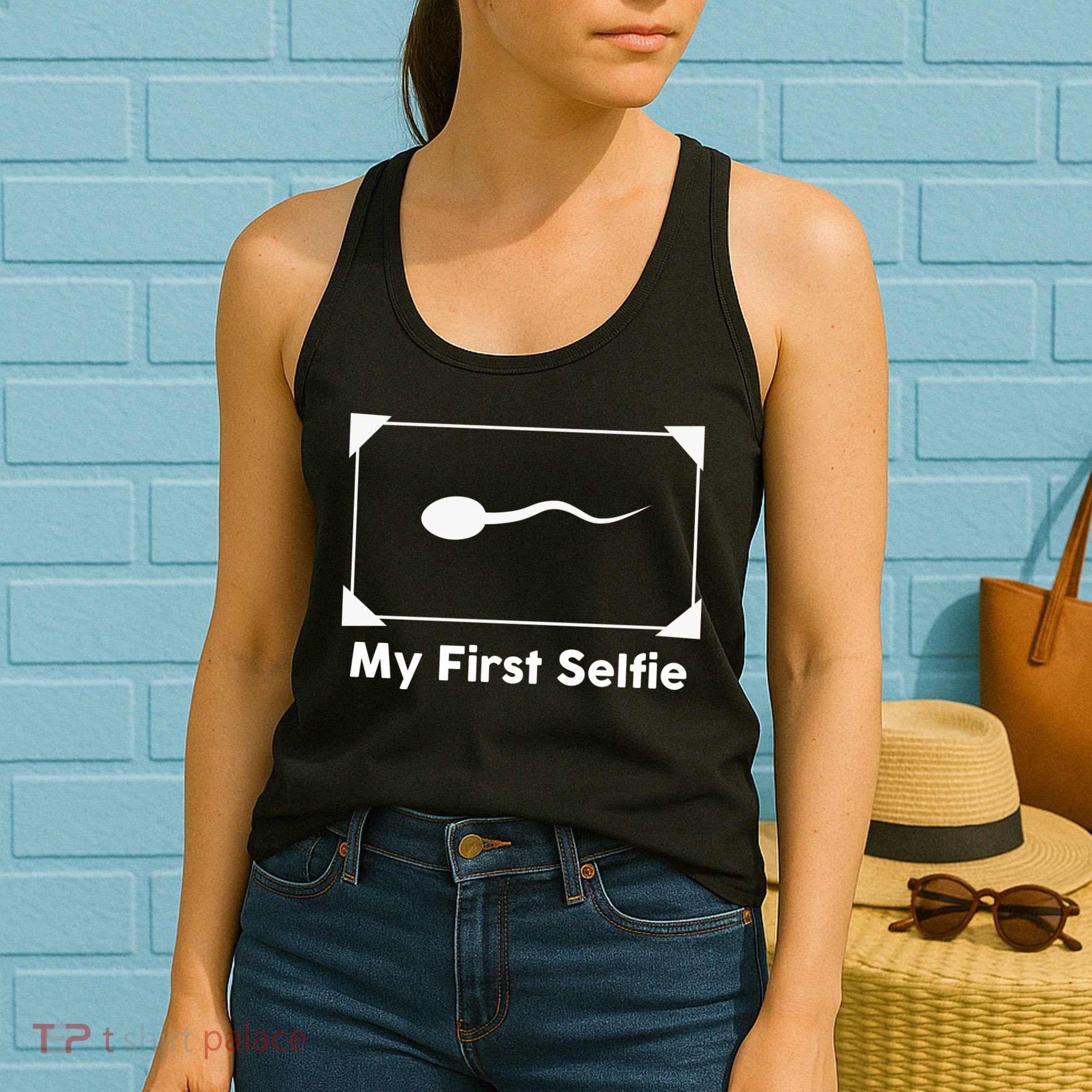 My First Selfie Funny Parody Women's Tank Top