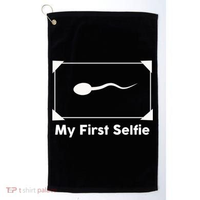 My First Selfie Funny Parody Golf Towel