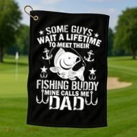 My Fishing Buddy Calls Me Dad Golf Towel thumb 1