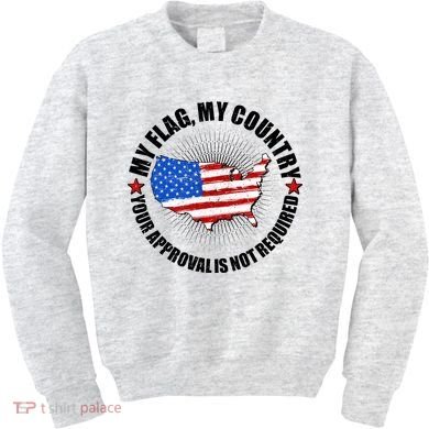 My Flag My Country Your Approval Is Not Required Kids Sweatshirt