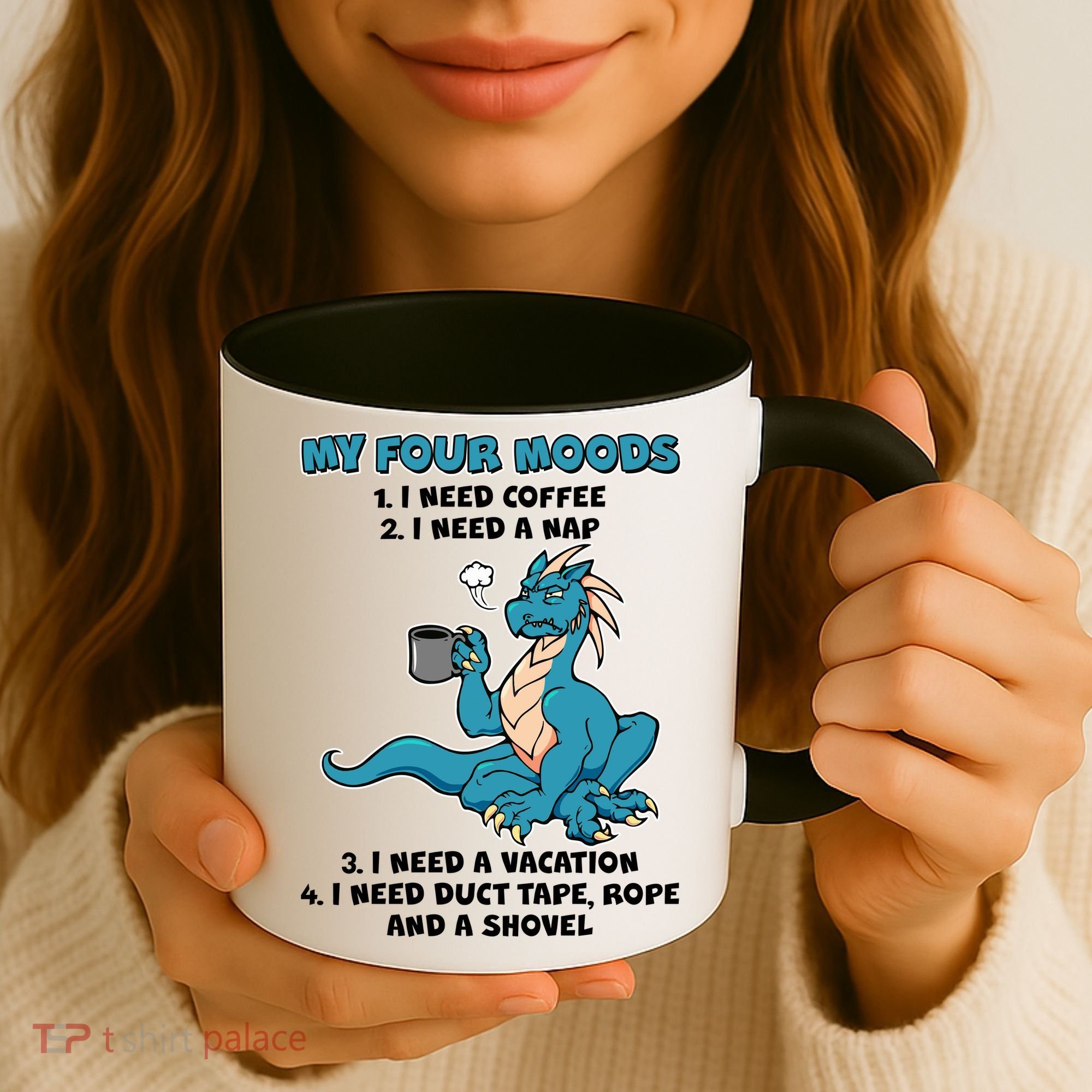 My Four Moods Cranky Coffee Dragon Coffee Mug