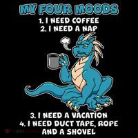 My Four Moods Cranky Coffee Dragon Ornament thumb 1