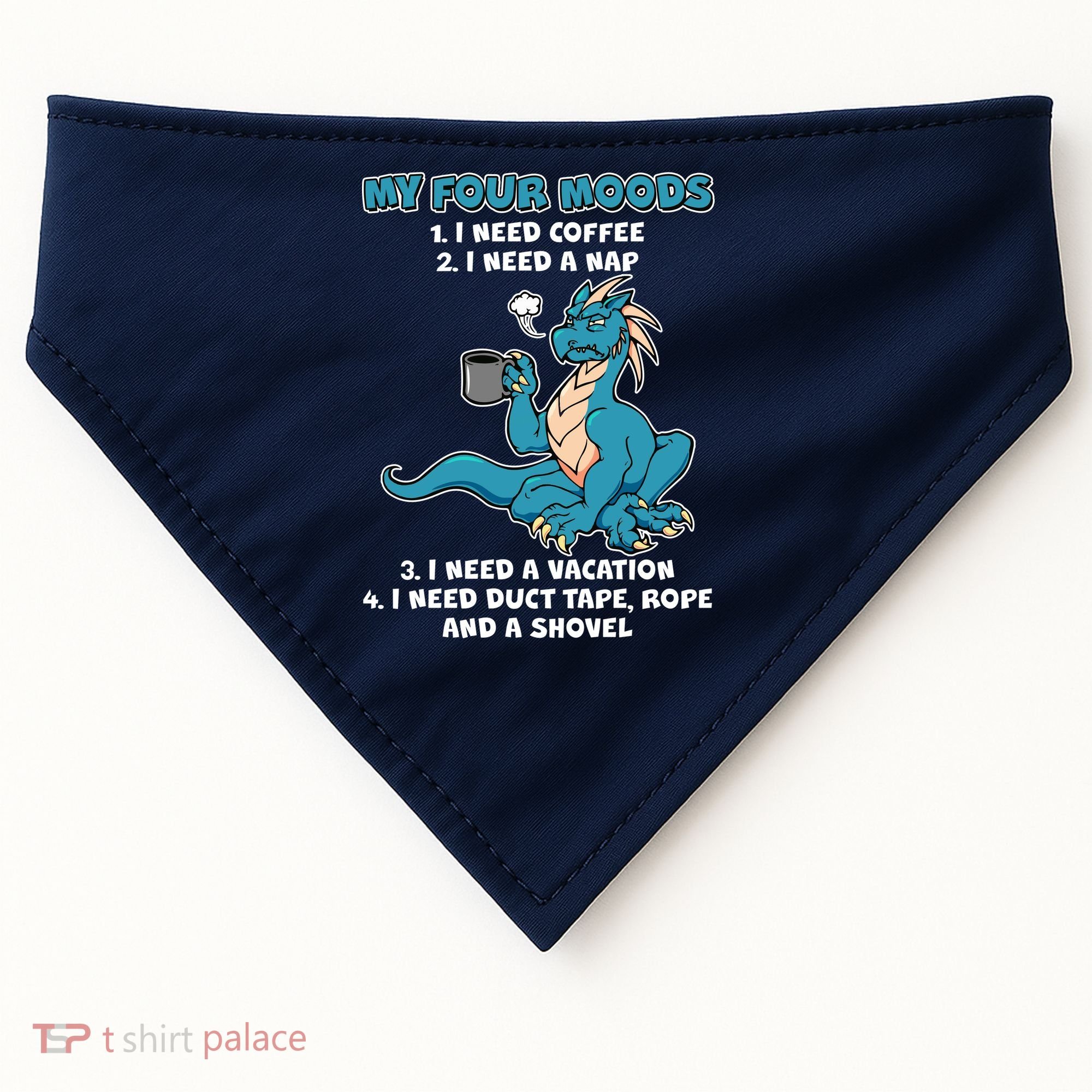My Four Moods Cranky Coffee Dragon USA-Made Doggie Bandana