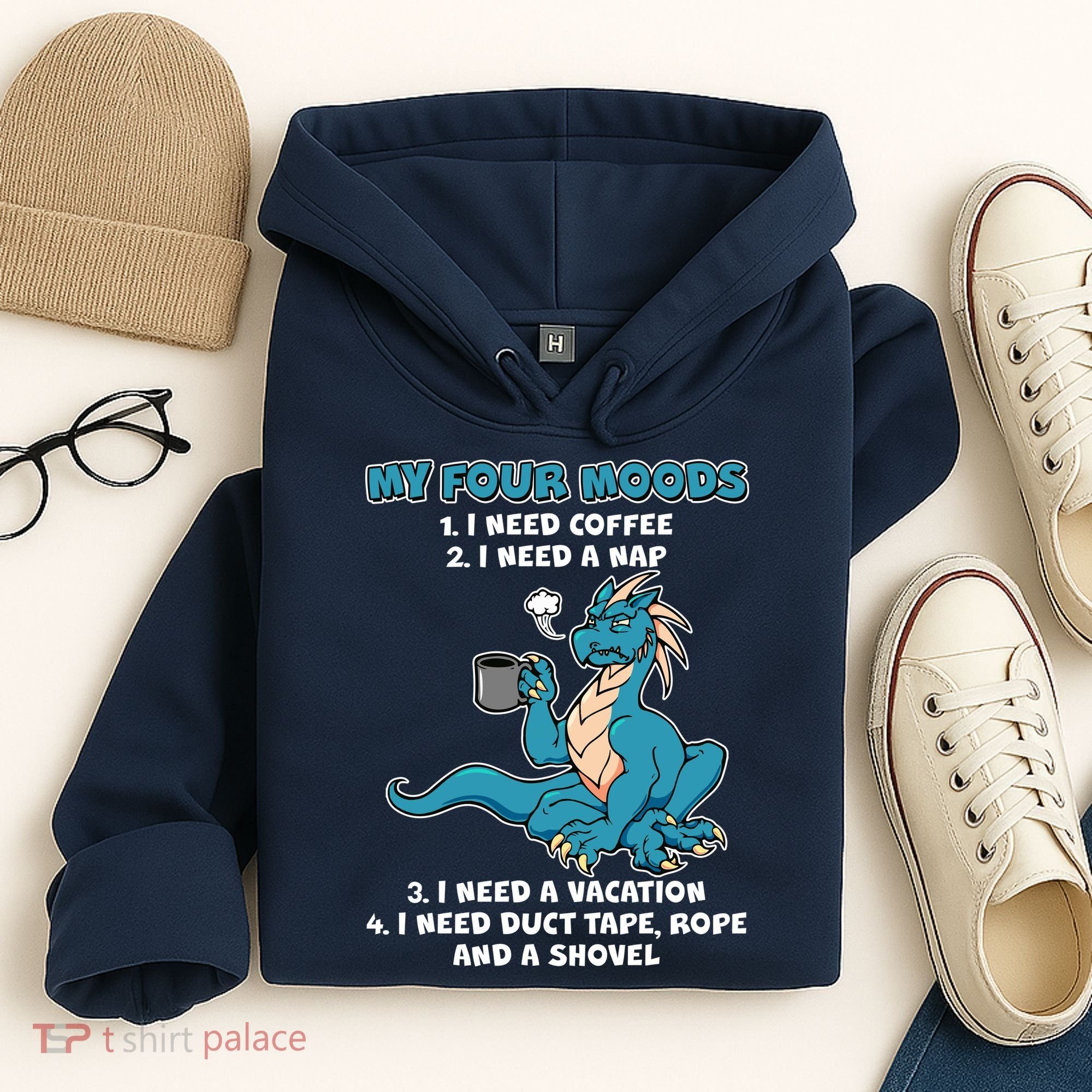 My Four Moods Cranky Coffee Dragon Hoodie