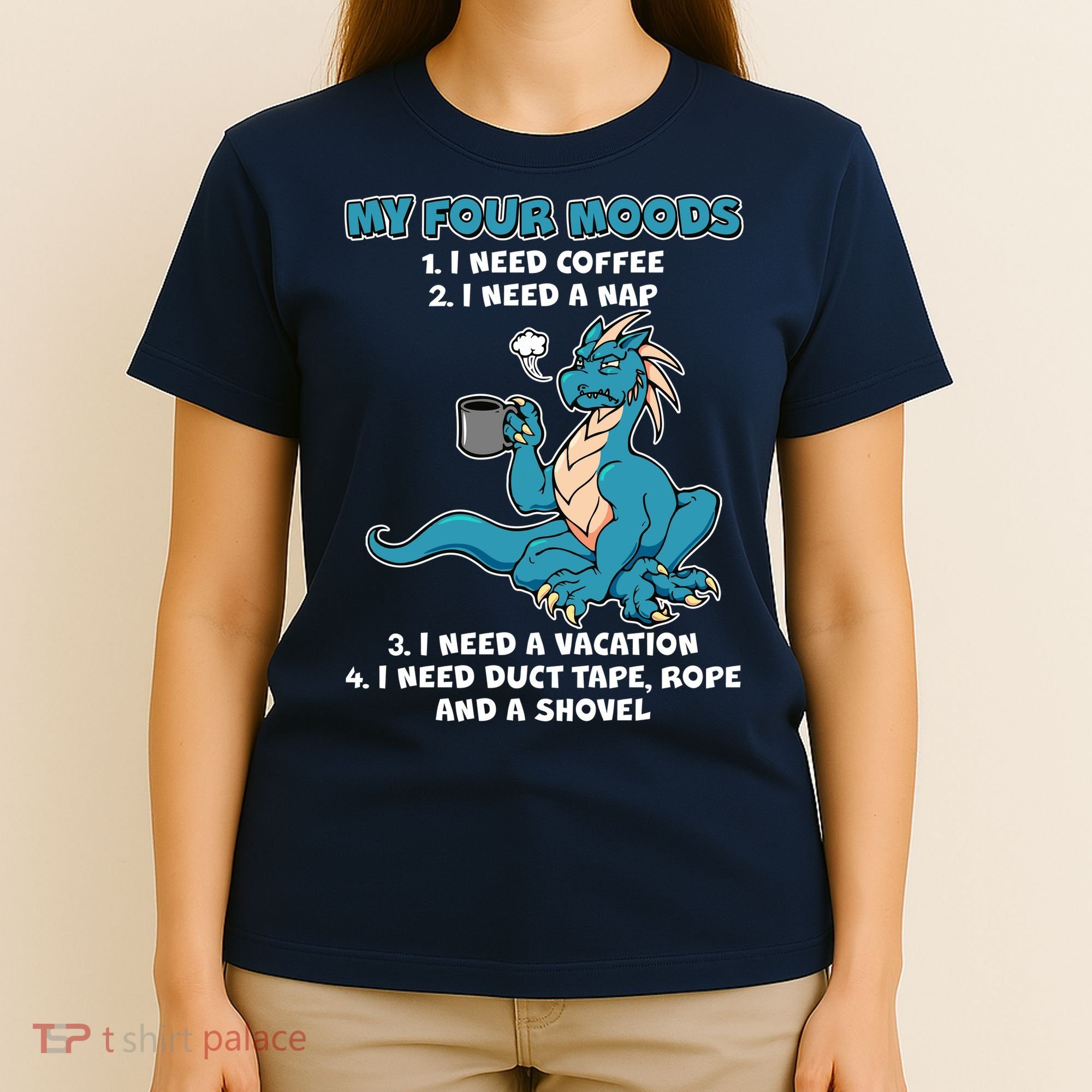 My Four Moods Cranky Coffee Dragon T-Shirt