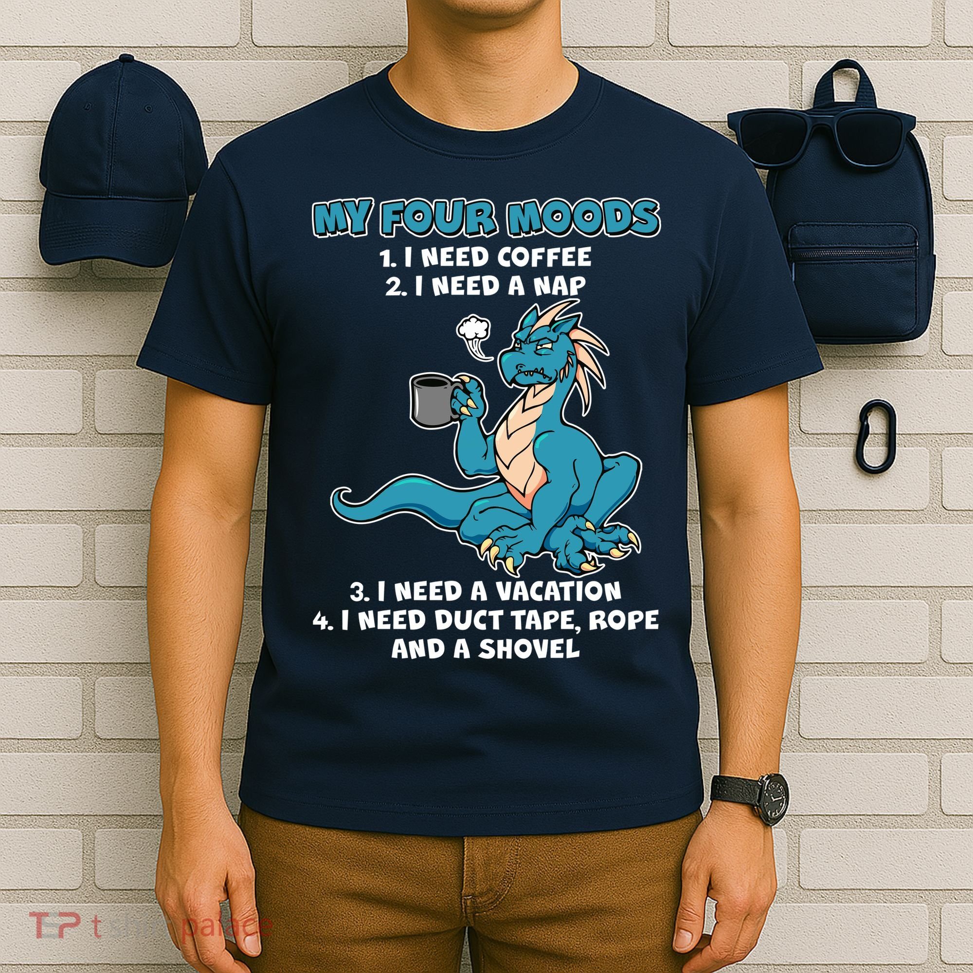My Four Moods Cranky Coffee Dragon T-Shirt