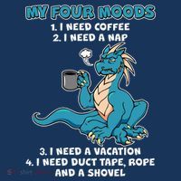 My Four Moods Cranky Coffee Dragon T-Shirt thumb 7