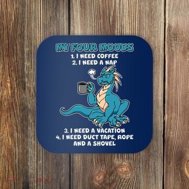 My Four Moods Cranky Coffee Dragon Coaster