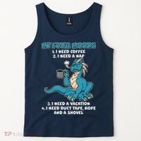 My Four Moods Cranky Coffee Dragon Tank Top thumb 2